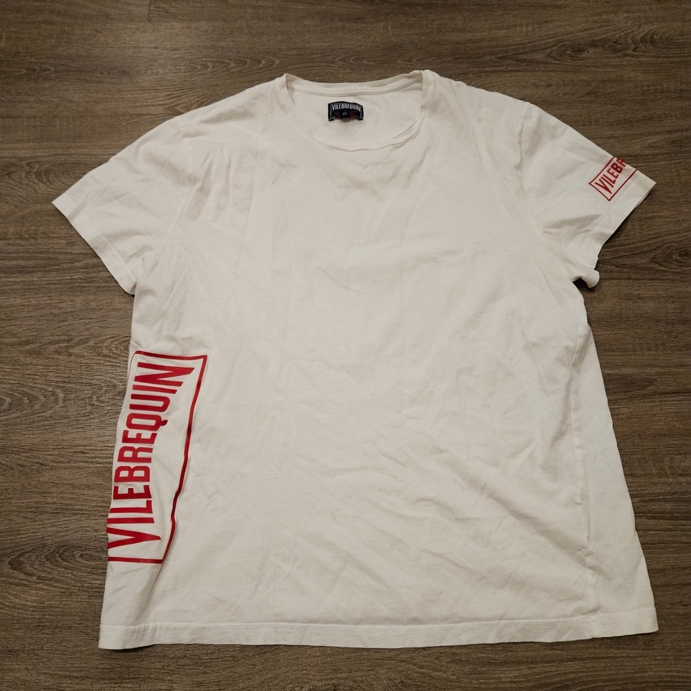 Vilebrequin Product Red White Graphic T Shirt Men's XL Short Sleeve Crew Neck